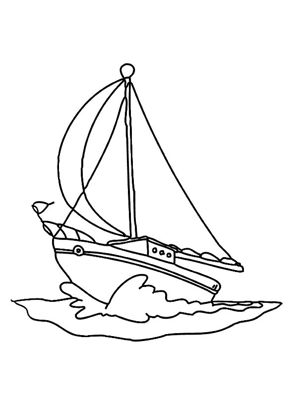 595x842 Drawn Yacht Colouring Page