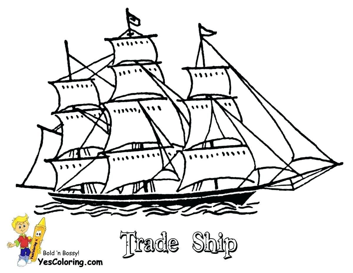 1200x927 Sailing Ship Coloring Page