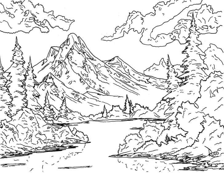 728x560 Get Crazy With The Official Bob Ross Coloring Book Bob Ross