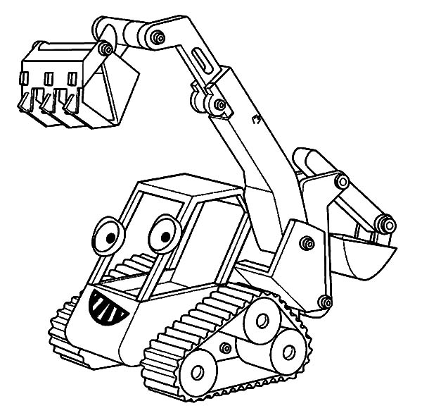 600x586 Bob The Builder Excavator Coloring Pages