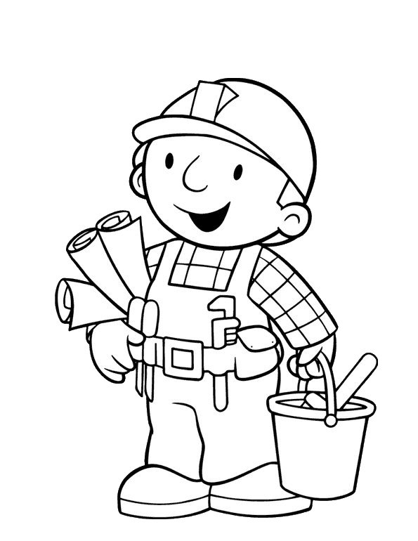 595x770 Colorear Paginas Bob El Constructor