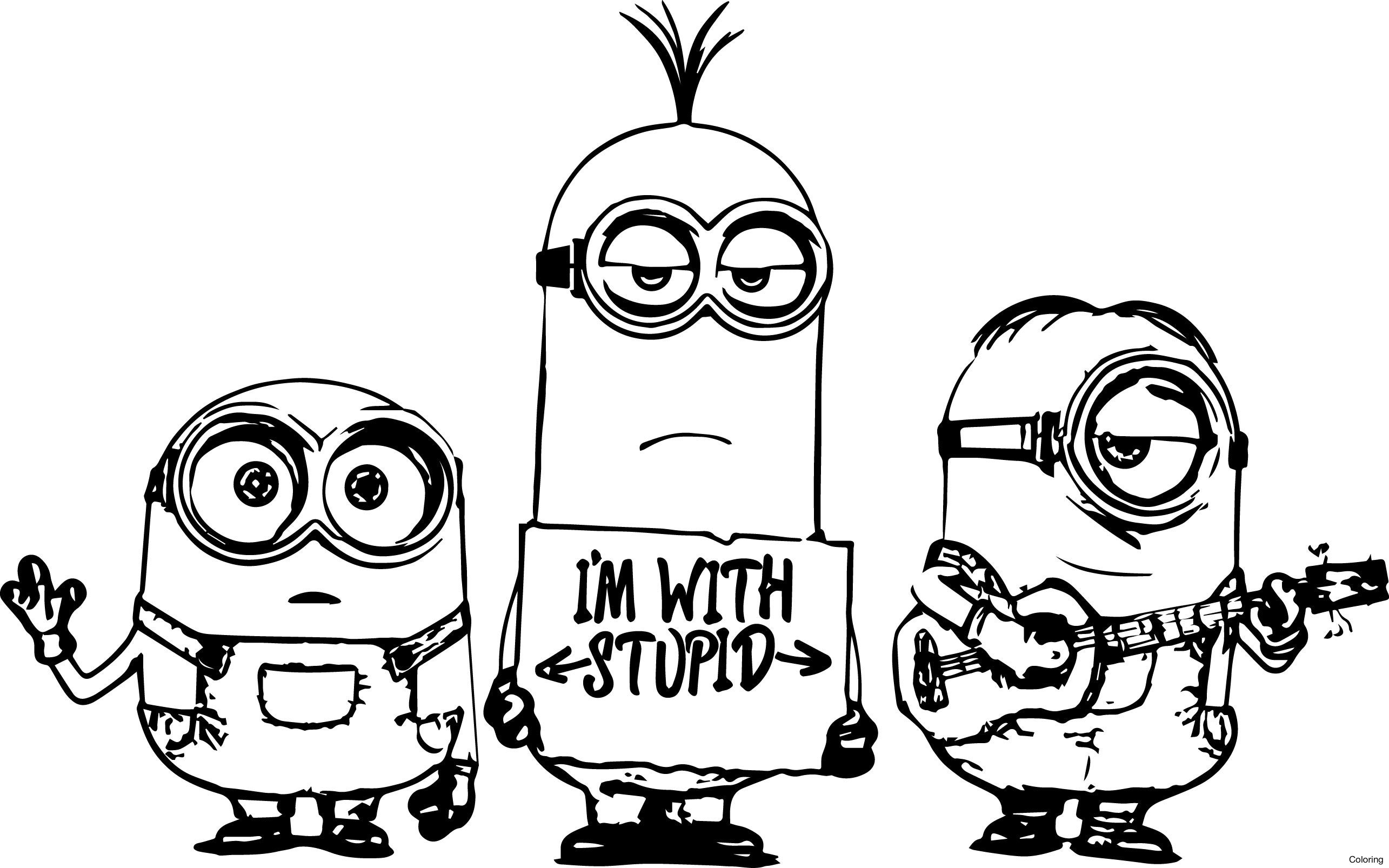 2570x1606 Sure Fire Bob The Minion Coloring Pages Minions Craft Books