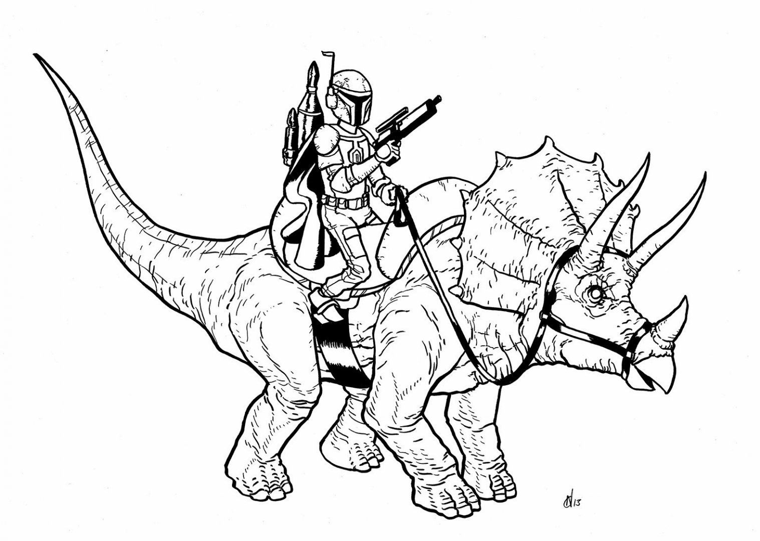 1517x1080 Boba Fett Coloring Pages