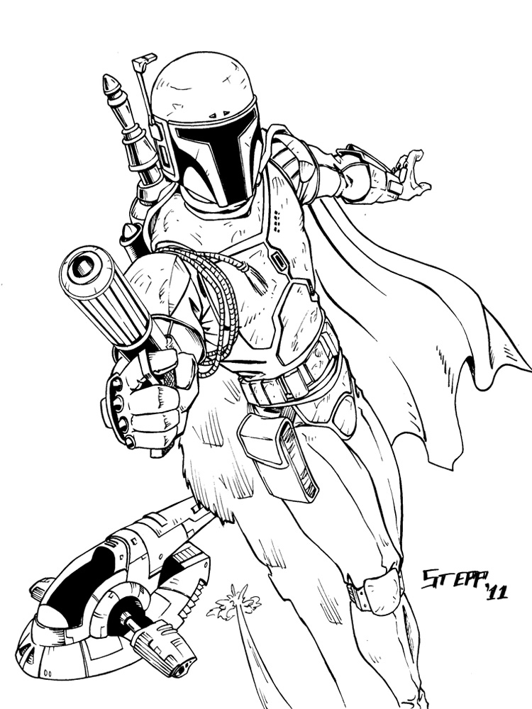 750x1000 Free Printable Boba Fett Coloring Pages 9