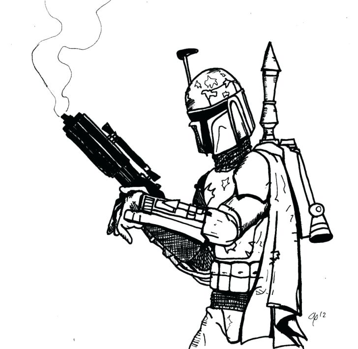 728x710 Boba Fett Coloring Page