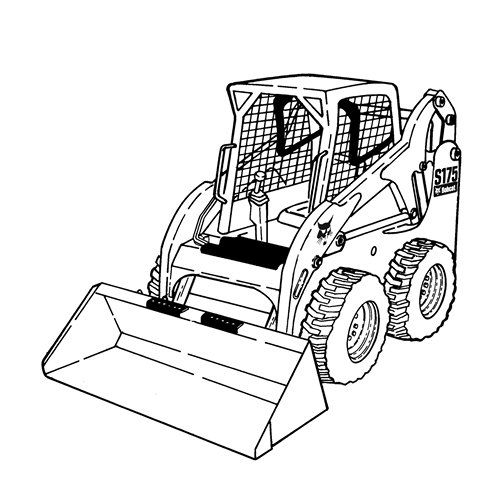 500x500 Bobcat Skid Steer Coloring Pages Kids Crafts