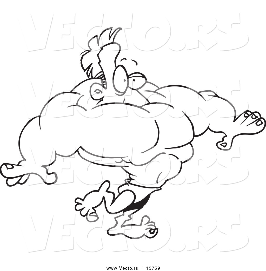 1024x1044 Vector Of A Cartoon Weightlifter Man With No Neck