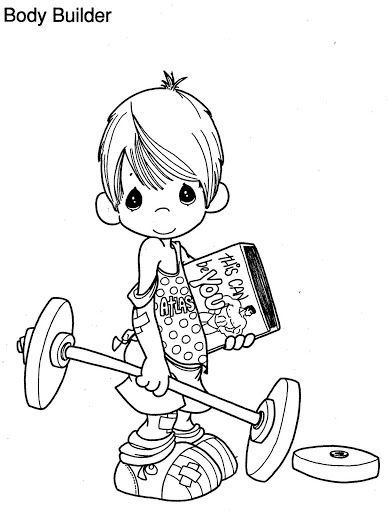 388x512 Body Builder Coloring Pages Coloring Pages {Precious Moments