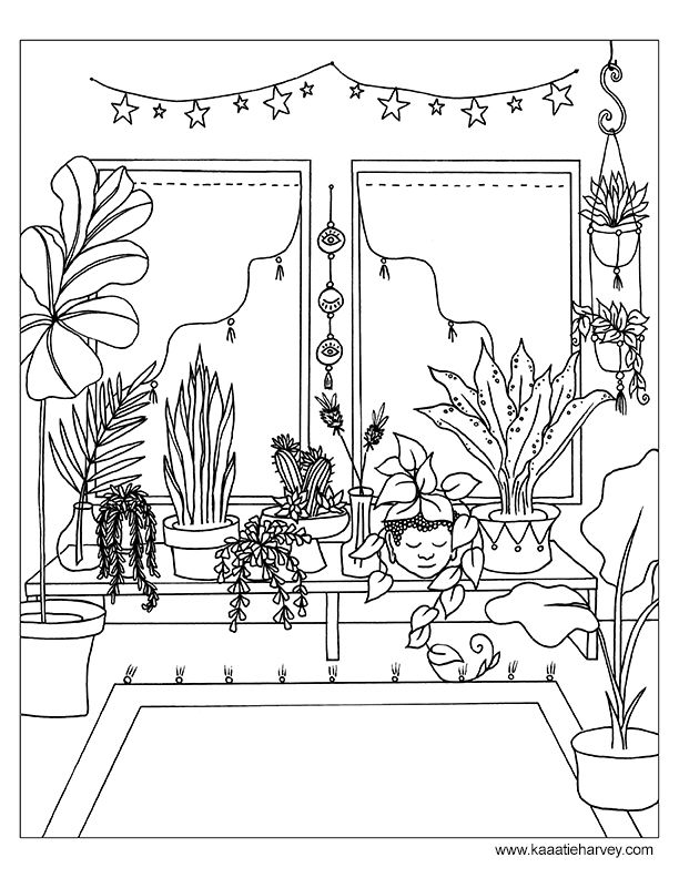 612x792 Bohemian Home Coloring Book Page Free Printable Coloring Pages