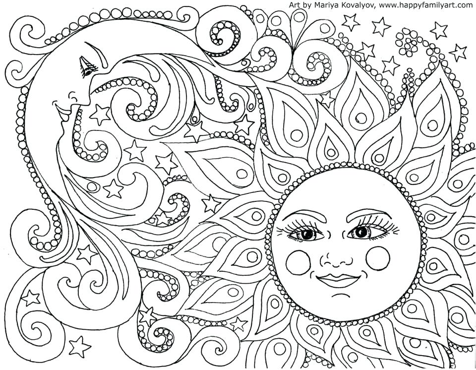 960x746 Amazing Sun And Moon Coloring Pages For Bohemian Moon And Sun Hand