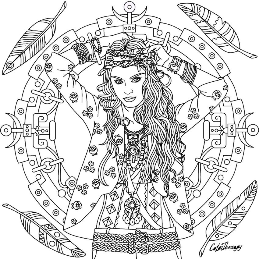 850x850 Boho Coloring Page Coloring Pages Boho, Adult