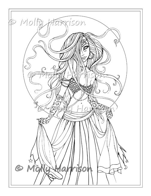 504x652 Gypsy Coloring Pages Gypsy Dancer Digital Stamp Printable Belly