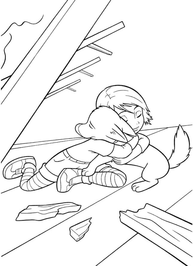 645x887 Penny Hugging Bolt Coloring Pages Bolt