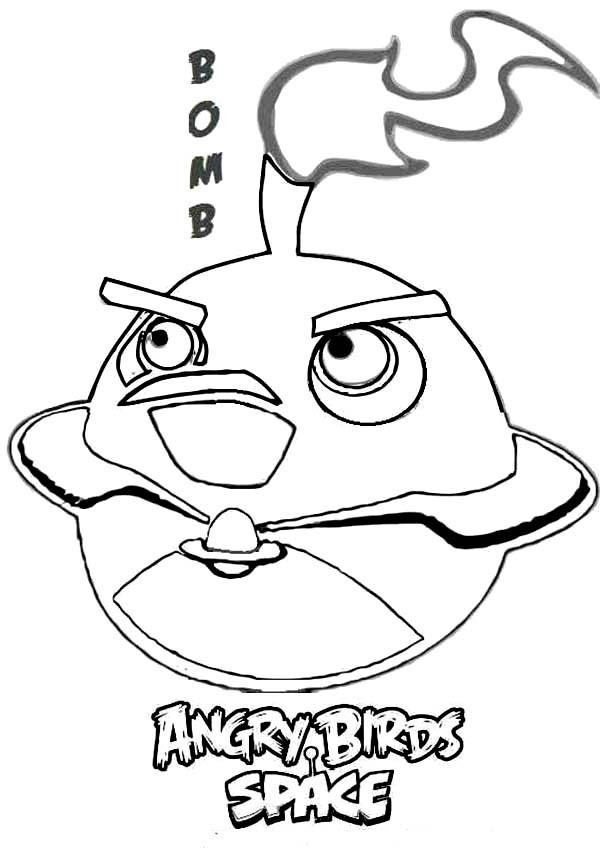 600x855 Angry Birds Bomb Coloring Pages Bird In Space Batch