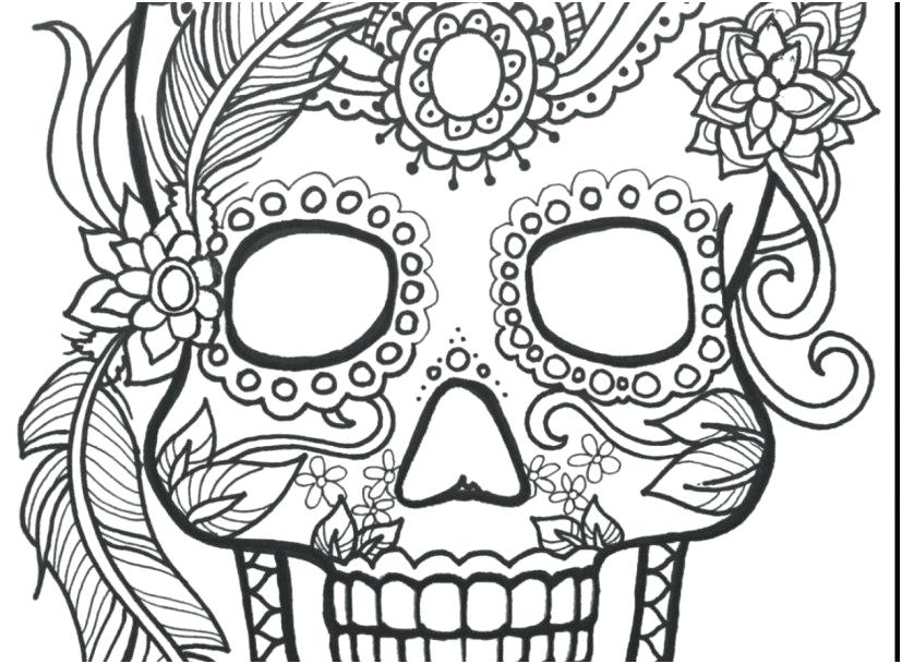 827x609 Skull Coloring Page Fantastic Skull Coloring Page With Day