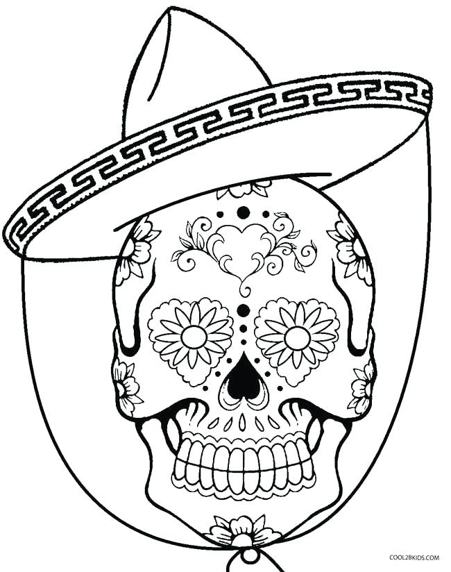 650x824 Skull Coloring Sheets Cinco De Mayo Skull Coloring Pages Skull