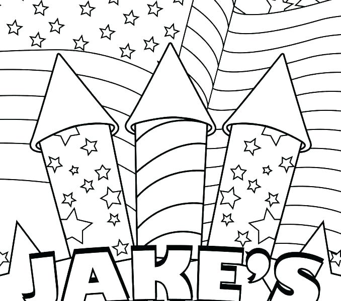 678x600 Fireworks Coloring Page Coloring Pages Of Printable Celebration