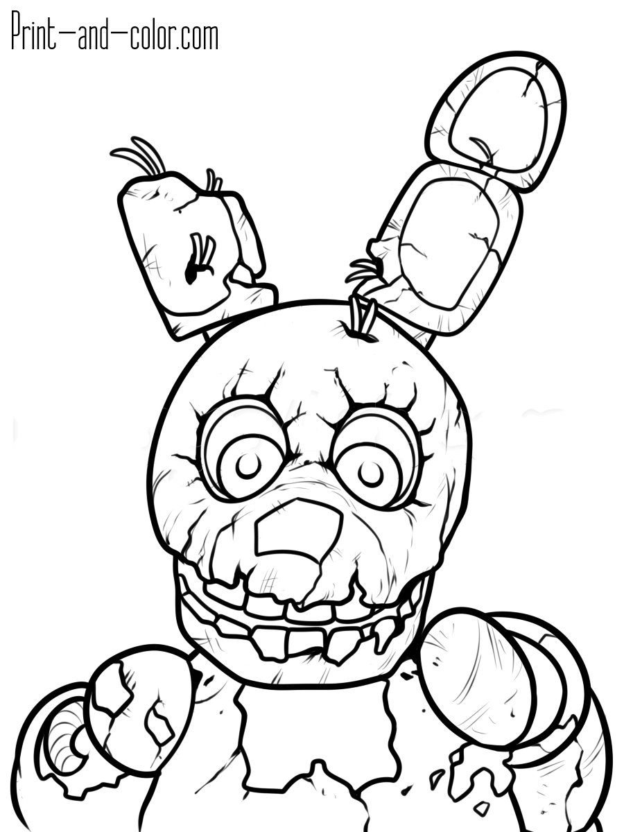 900x1200 Bonnie Coloring Pages Nightmare Drawing New Coloring Sheets