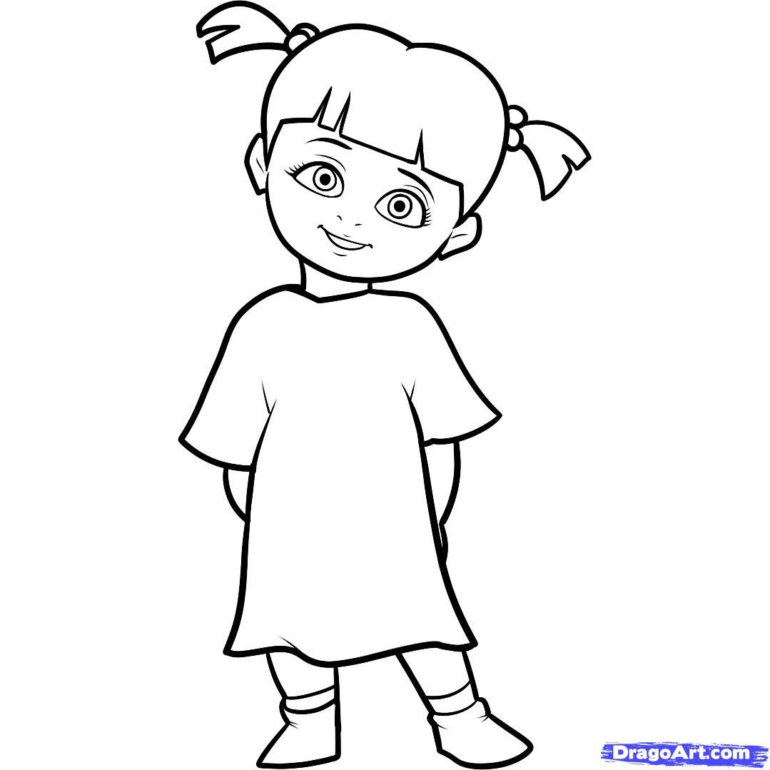 1079x1079 Disney Boo Character Monster Inc Coloring Pages Woodburning
