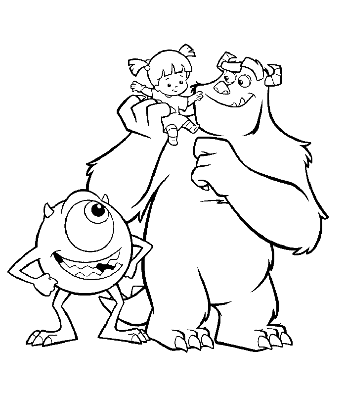 700x800 Disney Coloring Page Monsters Inc.