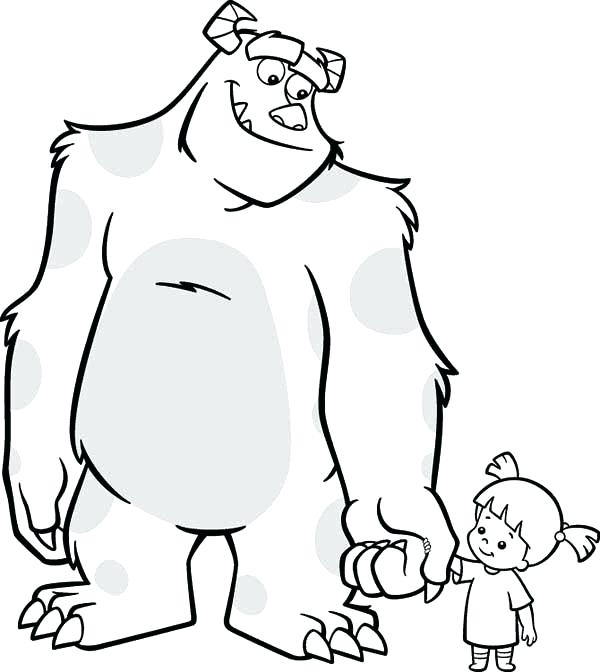600x672 Sulley Coloring Pages Coloring Pages Monsters Inc Boo Coloring
