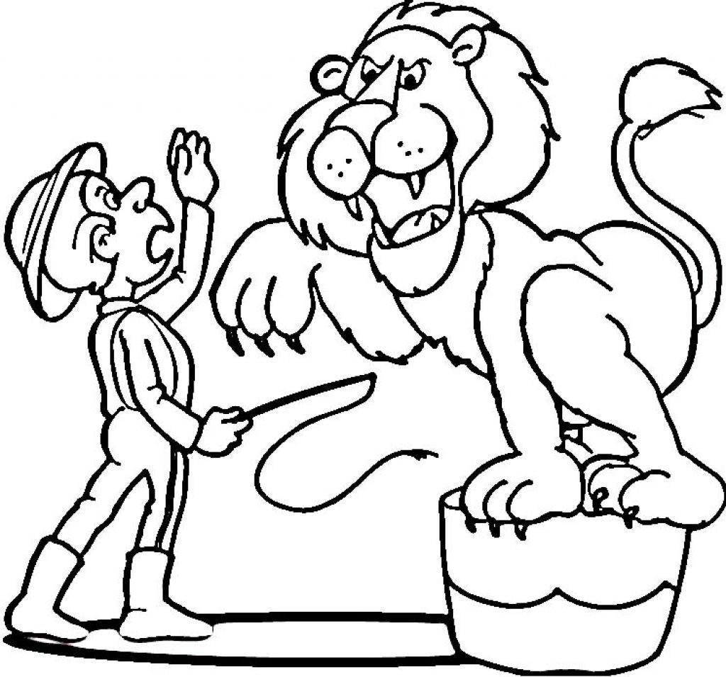 1024x955 Helpful Circus Coloring Sheets Pages Download Lion Pictures