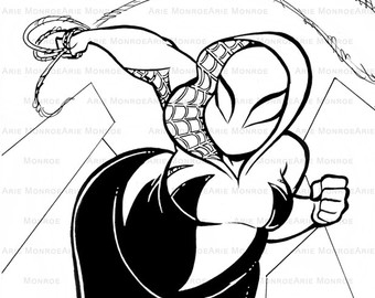 340x270 Printable Adult Coloring Page Print Sheet Plus Size Pinup