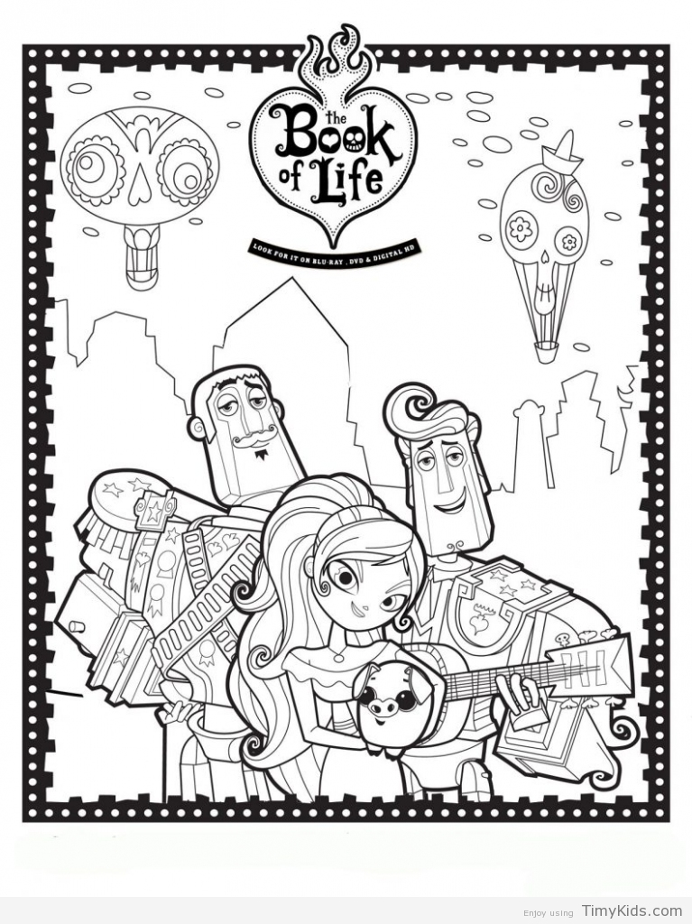 767x1024 Book Of Life Coloring Pages Timykids