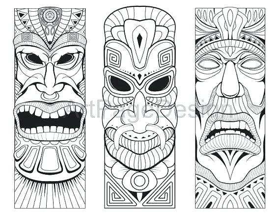 570x440 Tiki Coloring Pages Masks Coloring Pages Mask To Print Fancy Best