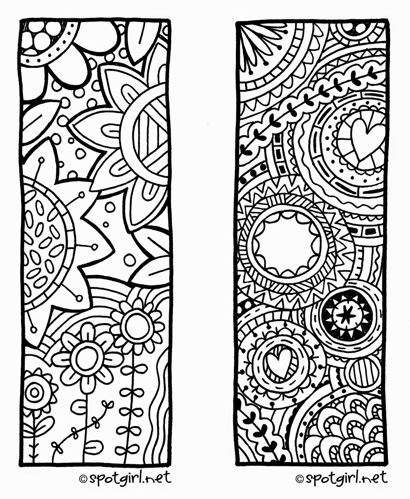 1314x1600 Zentangle Bookmark Printable From Spotgirl