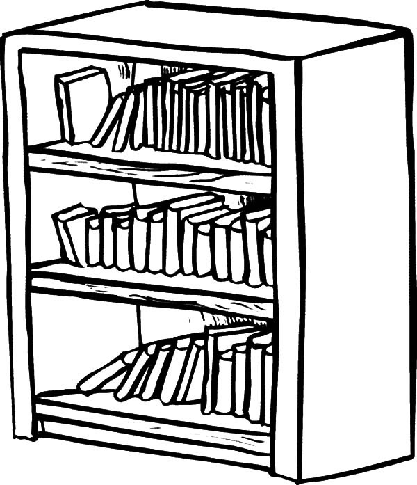600x697 Bookshelf Coloring Pages Best Place To Color