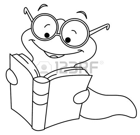 450x433 Outlined Book Worm School Book Worms, Outlines
