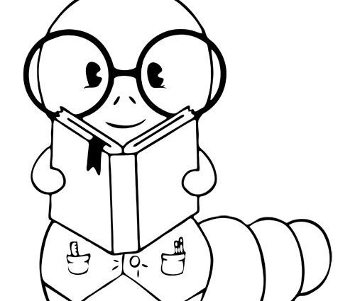 500x425 Cartoon Inch Worm Coloring Pages The Bookworm Coloring Page Free