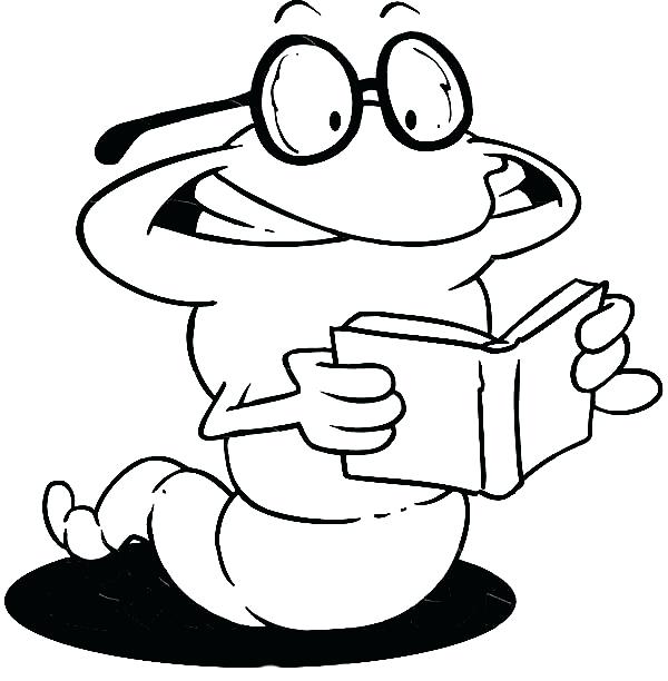 600x612 Bookworm Bookmark Coloring Page Book Worm Coloring Pages Free