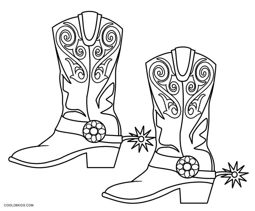 848x700 Cowboy Boot Coloring Page Printable Cowboy Coloring Pages For Kids