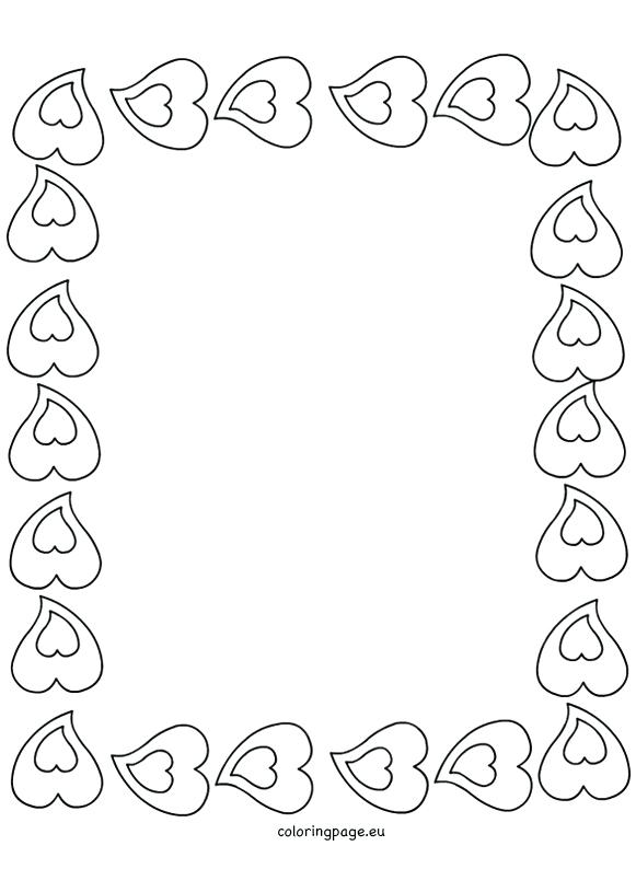 581x794 Border Coloring Pages Hearts Border Frame Border Designs Coloring