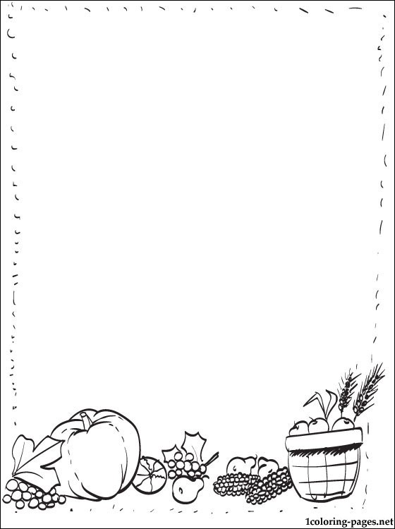 560x750 Frame Border For Thanksgiving Coloring Pages