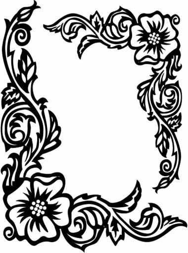 380x510 Flower Border Rose Coloring Pages 102.jpg Rame