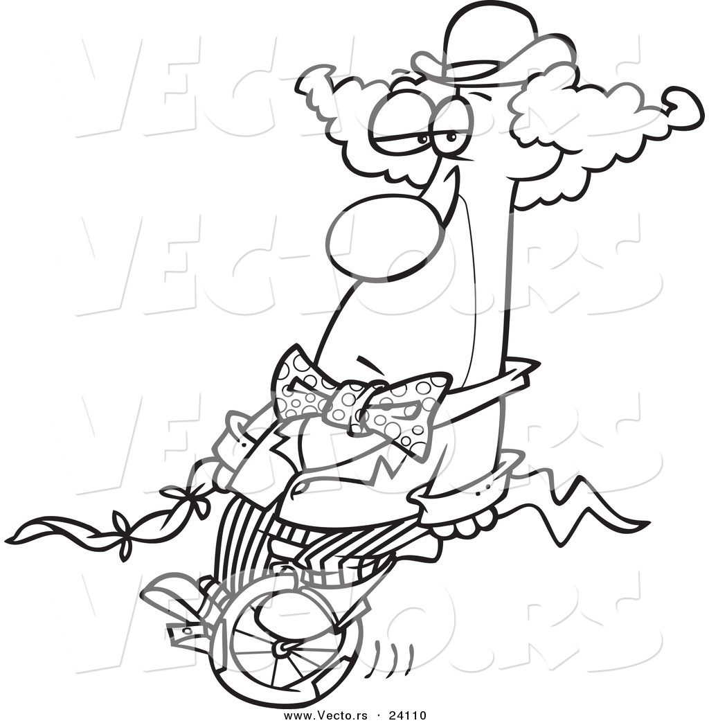 1024x1044 Vector Of A Cartoon Bored Clown On A Unicycle