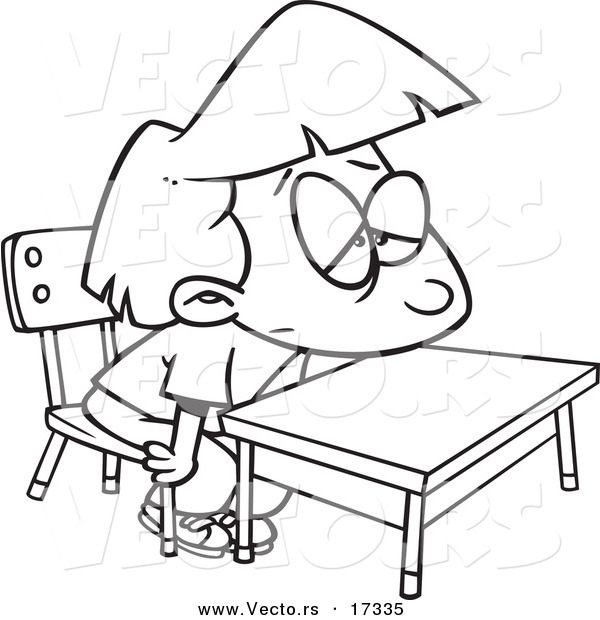 600x620 Vector Of A Cartoon Bored School Girl