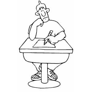 300x300 Bored Student Coloring Sheet