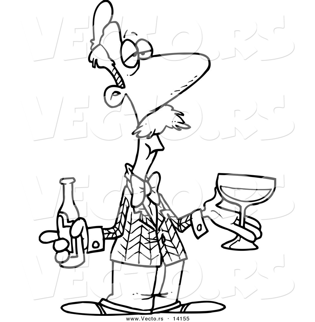 1024x1044 Wine Bottle Coloring Pages Vector Of A Cartoon Male Wine Taster