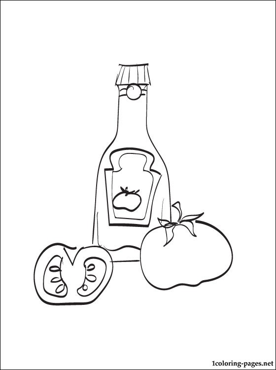 560x750 Ketchup Bottle Coloring Page Ketchup Coloring Pages Free