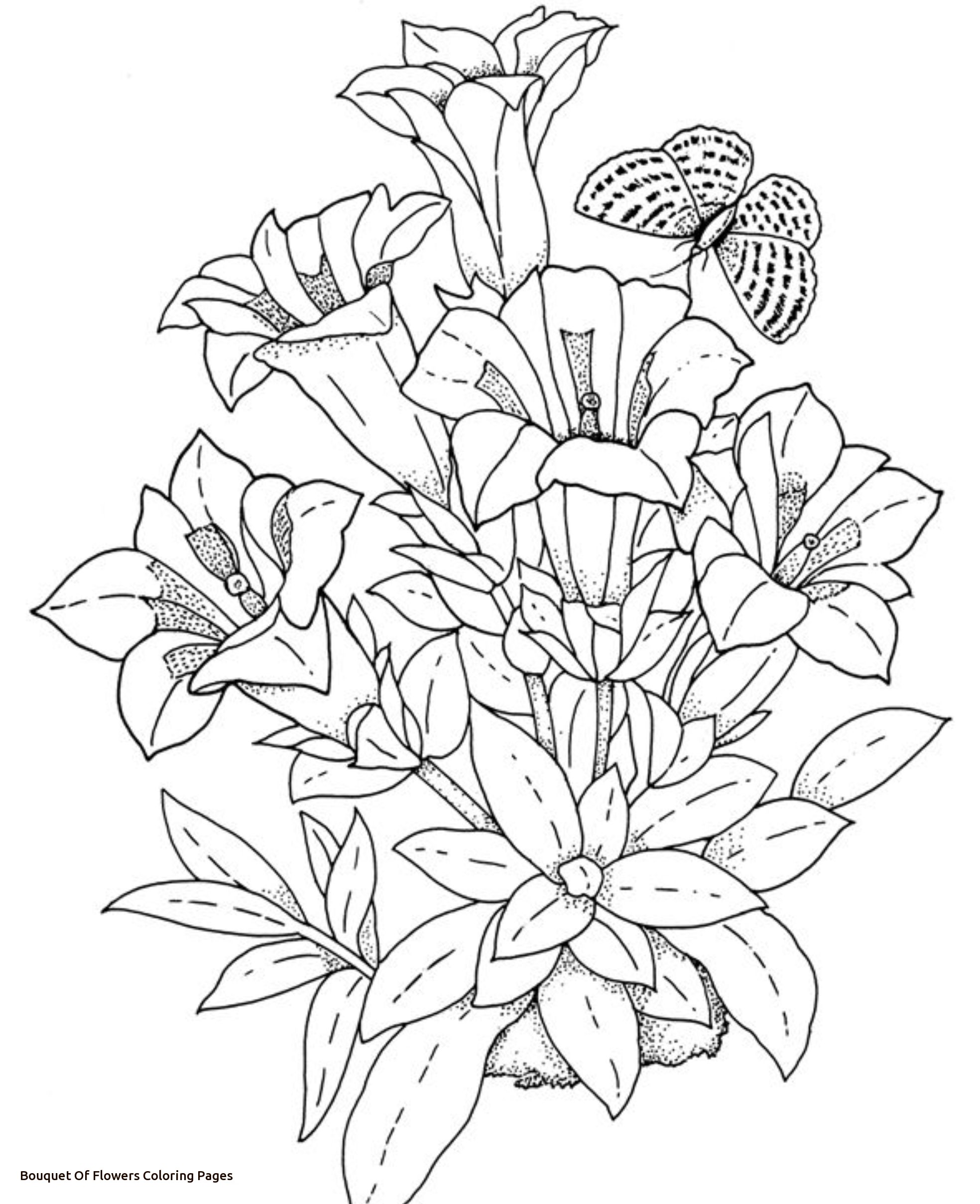 1968x2418 Realistic Flowers Coloring Pages For Bouquet