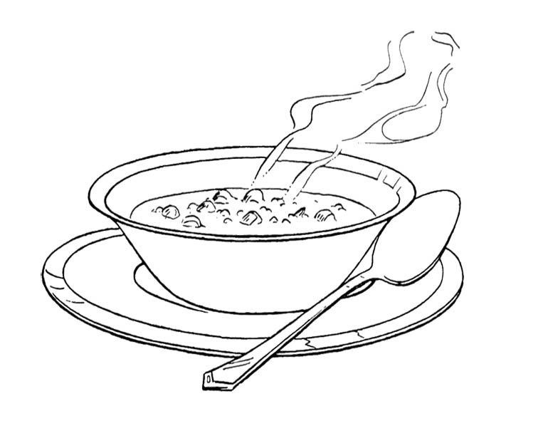 770x591 Soup Bowl Coloring Page For Kids Kids Coloring Pages