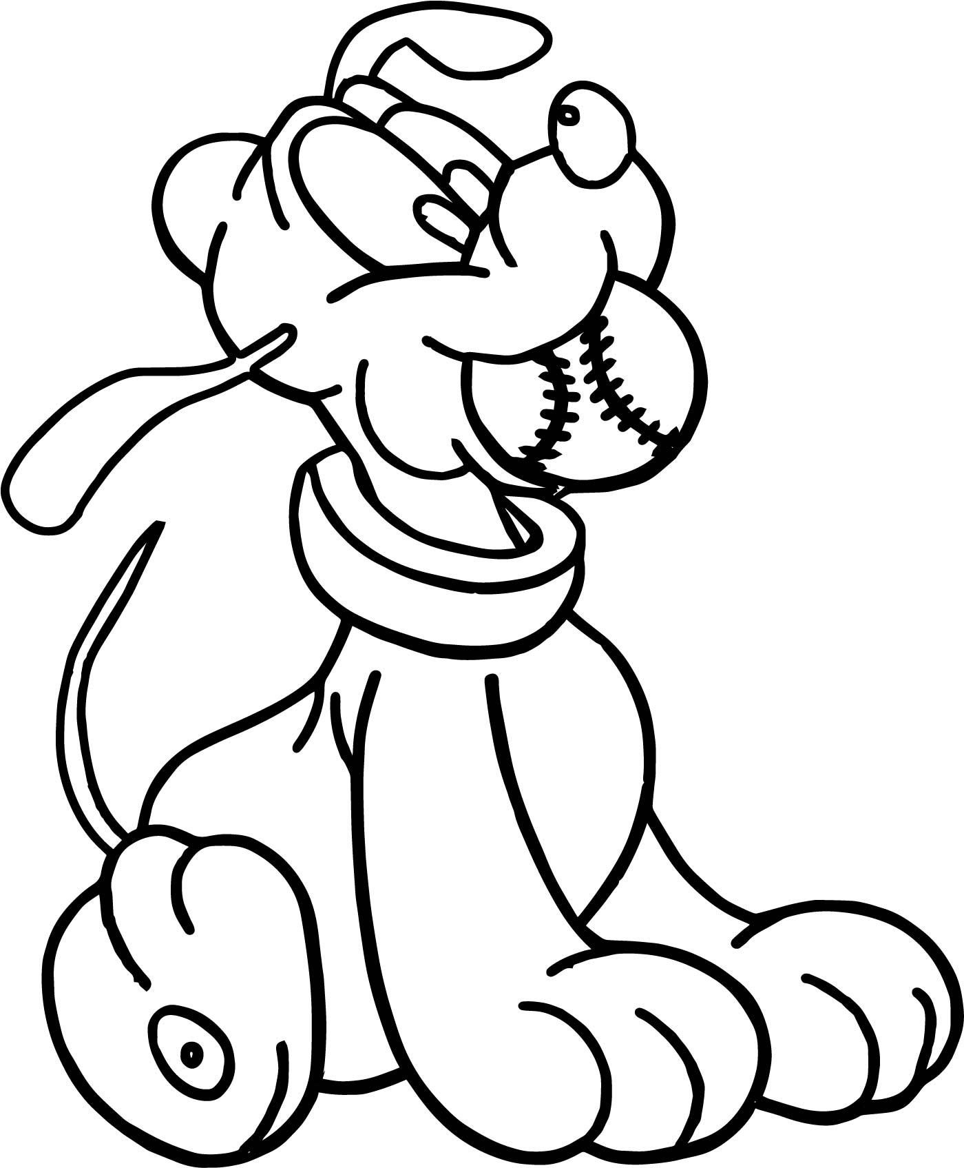 1400x1695 Baby Pluto Holding Baseball Ball Coloring Page Wecoloringpage