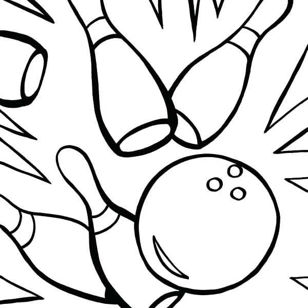 600x600 Coloring Bowling Coloring Sheets Pages Birthday Printable Clip