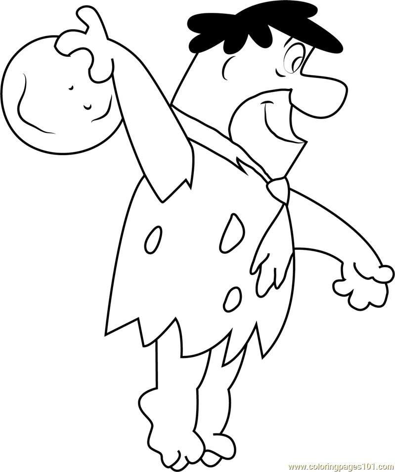 799x956 Bowling Coloring Pages Fred Flintstone Bowling Coloring Page Free