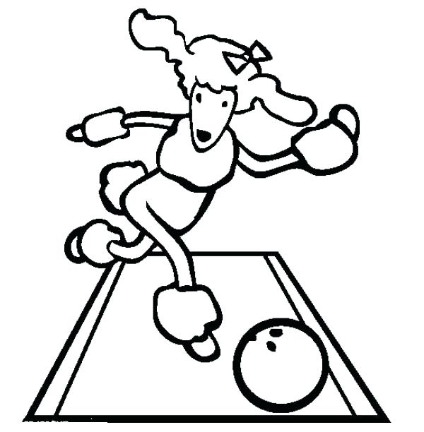 600x612 This Cute Poodle Play Bowling Coloring Page Free Printable Drawn