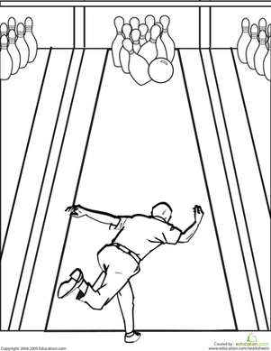 301x389 Bowling Alley Coloring Pages